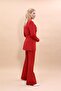 Men's Lapel Collar Blazer Jacket & Spanish-Cut Trousers - Red - 1034530 - 3