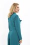 Petrol Color Low Collar Mini Jacket - 3