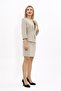 Zero Neckline Plain Short Jacket & Slit Plain Tight Skirt - Bamboo - 1015502 - 5