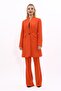 Self-Standing Collar Single-Button Long Jacket & Spanish-Cut Trousers-Orange - 1074530 - 5
