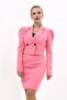 Men's Collared Drape Sleeve Short Jacket-Pink - 1057100