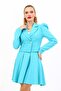 Men's Collared Drape Sleeve Short Jacket-Turquoise - 1057100