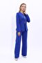 Oval Collar, Side Pockets, Classic Jacket & Wide Leg Trousers - 1043520 - 3