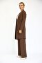 Shawl Collar Long Jacket & Wide Leg Trousers - Chestnut - 1001520 - 5