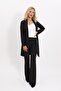 Shawl Collar Long Jacket & Spanish Flare Trousers-Black - 1001530 - 5