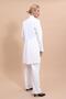 Shawl Collar Long Jacket & Wide Leg Trousers-White - 1001520 - 5