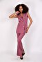 Blazer Vest & Spanish Flare Pants-Rose - 1523530