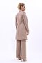 Shawl Collar Long Jacket & Wide Leg Trousers-Stone - 1001520 - 4