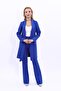 Shawl Collar Long Jacket & Spanish Flare Trousers-Cobalt Blue - 1001530 - 4