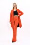 Shawl Collar Long Jacket & Spanish Flare Trousers-Orange - 1001530 - 2