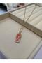 Zircon Stone Gold Color Evil Eye Beaded Slipper Steel Chain Necklace (45cm) - 3