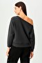 Women's Star Car Printed One Shoulder Boat Neck New Season Oversize Sweatshirt - 4