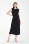 Black Cotton Combed Cotton Long Sleeveless Dress with Astari Inner Lining Jupon - 3