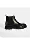Men's Black Leather Boots with Rubber Detail - 2