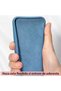 TPU Silicone Case with Microfiber for Motorola Moto E32 / E32s, Microfiber Interior, Blue - 2