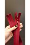 52X3 cm Toothed Burgundy Zipper - 3