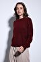 Burgundy Wool Blend Women's Sweater - 3