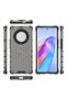Case for Honor Magic5 Lite, Hybrid, Armor Shield, Honeycomb Design, Dark Gray - 4