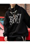 Unisex Oversize I Don'T Smoke Glitter Stone Printed Sweatshirt - 2