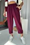 Modal Fabric Women's Trousers with Leg Fasteners - Plum - 4