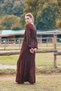 V-Neck Gipe Detailed Flounce Winter Dress - 4