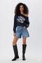 Women's London Print One Shoulder Boat Neck New Season Oversize Sweatshirt - 3