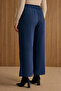 Navy Blue Elastic Waist Detailed Trouser Skirt - 5