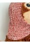 Baby Kids Hand Knitted Knitted Neck Collar Beanie Balaklava Dusty Rose White - 3