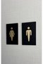 Women & Men Wc Toilet Diversion Set Black Plexiglass Self-Adhesive 8X12 cm - 3