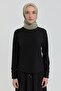 High Neck Knitted Basic Blouse Black