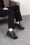Women's Genuine Leather Accessory Zippered and Lace-Up Comfort Shoes - 3