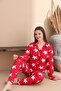 Women's Star Pattern Suede Shirt Collar Soft Long Sleeve Winter Pajamas Suit 1D-2352