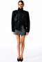 Arina Suede Look Leather Jacket (Black) - 4