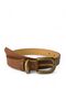 Women's Antique Plated Buckle Tan-Brown 2-Piece Belt Set - 3