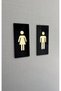 Women & Men Wc Toilet Diversion Set Black Glossy Plexiglass Self-Adhesive 7X15 cm - 3