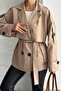 Midi Boy Premium Women's Trench Coat - Tan