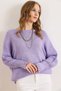 Women's Lilac Sleeve Detailed Honeycomb Knit Sweater Kzk-19000399 - 5