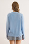 Women's Baby Blue Viscose Crew Neck Flowy Basic Slim Knit Sweater Kzk-19001012 - 3