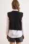 Women's Black Metal Button Pocket Detailed Knitwear Vest Ylk-19000089 - 3