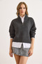 Women's Smoked Stand Collar Zippered Basic Knitwear Sweater Kzk-19001014 - 2
