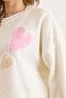 Women's White Heart Detailed Soft Textured Knitwear Sweater Kzk-19001015 - 3