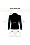 Fingerless Turtleneck Women's Bodysuit – Organic Viscose Lycra, Anti-Sweat - Black - 6