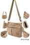 4009 Brand Multi-Pocket Water-Resistant Wrinkled Fabric Crossbody Bag - 2