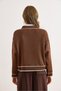 Women's Bitter Brown Baby Collar Button Lace Detailed Knitwear Sweater Kzk-19001003 - 5