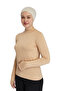 Finger-Looped Turtleneck Women's Bodysuit – Organic Viscose Lycra, Anti-Sweat - Dark Beige - 3