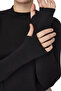 Fingerless Turtleneck Women's Bodysuit – Organic Viscose Lycra, Anti-Sweat - Black - 5
