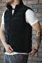 Manlordy Mesh Detailed Pocketed Stand Collar Nova Shiny Fabric Men's Puffer Vest - 3