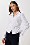 Side Gathered Woven Shirt Ldz0052 White