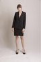 White Striped Black Jacket Skirt Suit