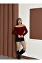 Women's Burgundy Madonna Collar Soft Sweater - 3